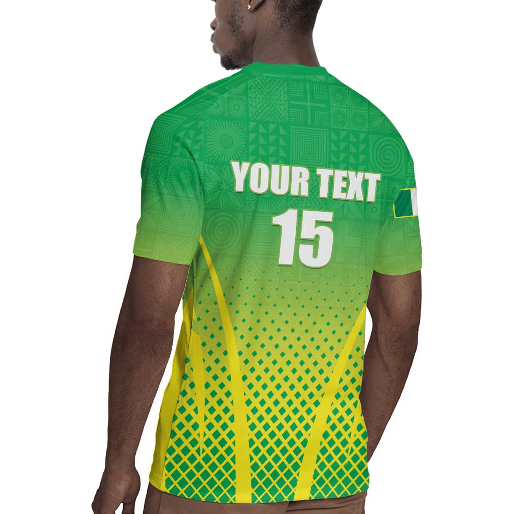 Custom Nigeria Cricket Rugby Jersey Go Yellow Greens - African Pride