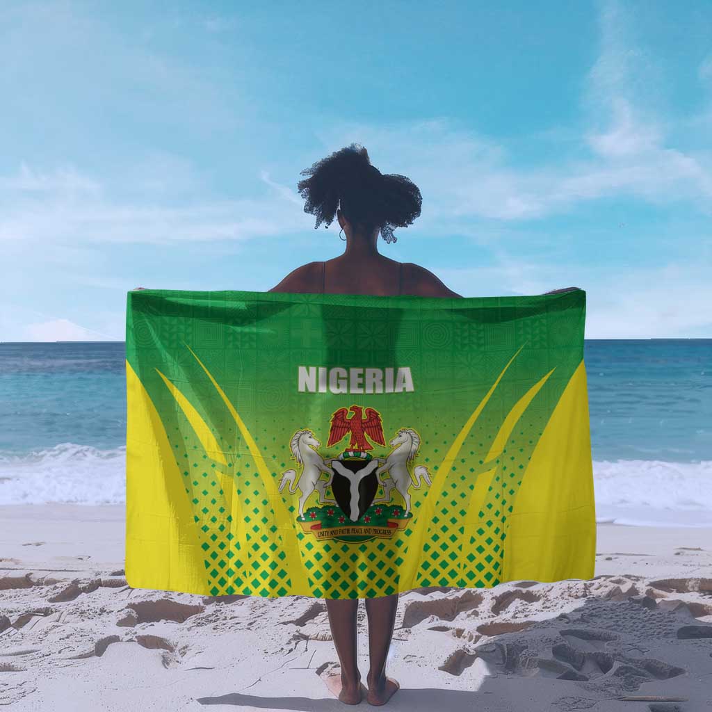 Nigeria Cricket Sarong Go Yellow Greens - African Pride