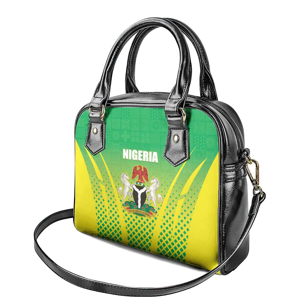Nigeria Cricket Shoulder Handbag Go Yellow Greens - African Pride