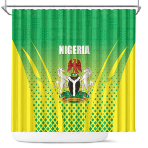 Nigeria Cricket Shower Curtain Go Yellow Greens - African Pride