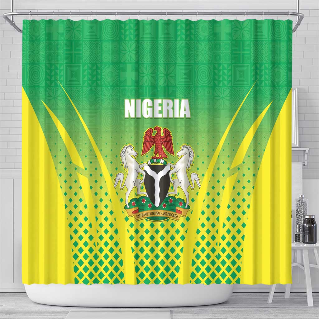 Nigeria Cricket Shower Curtain Go Yellow Greens - African Pride