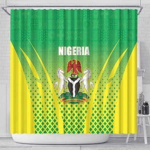 Nigeria Cricket Shower Curtain Go Yellow Greens - African Pride