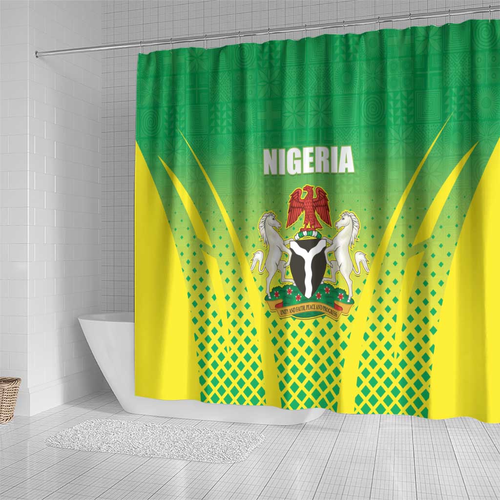 Nigeria Cricket Shower Curtain Go Yellow Greens - African Pride
