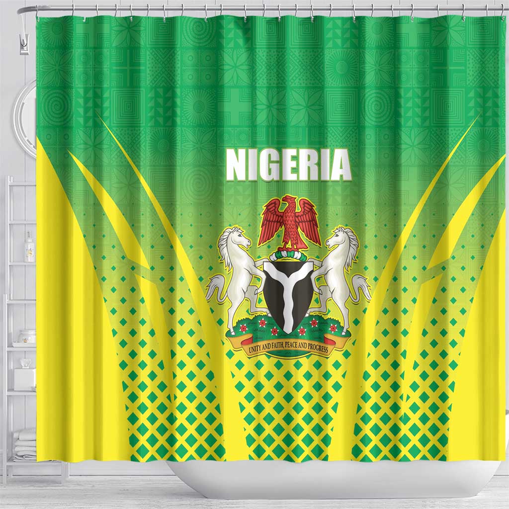 Nigeria Cricket Shower Curtain Go Yellow Greens - African Pride