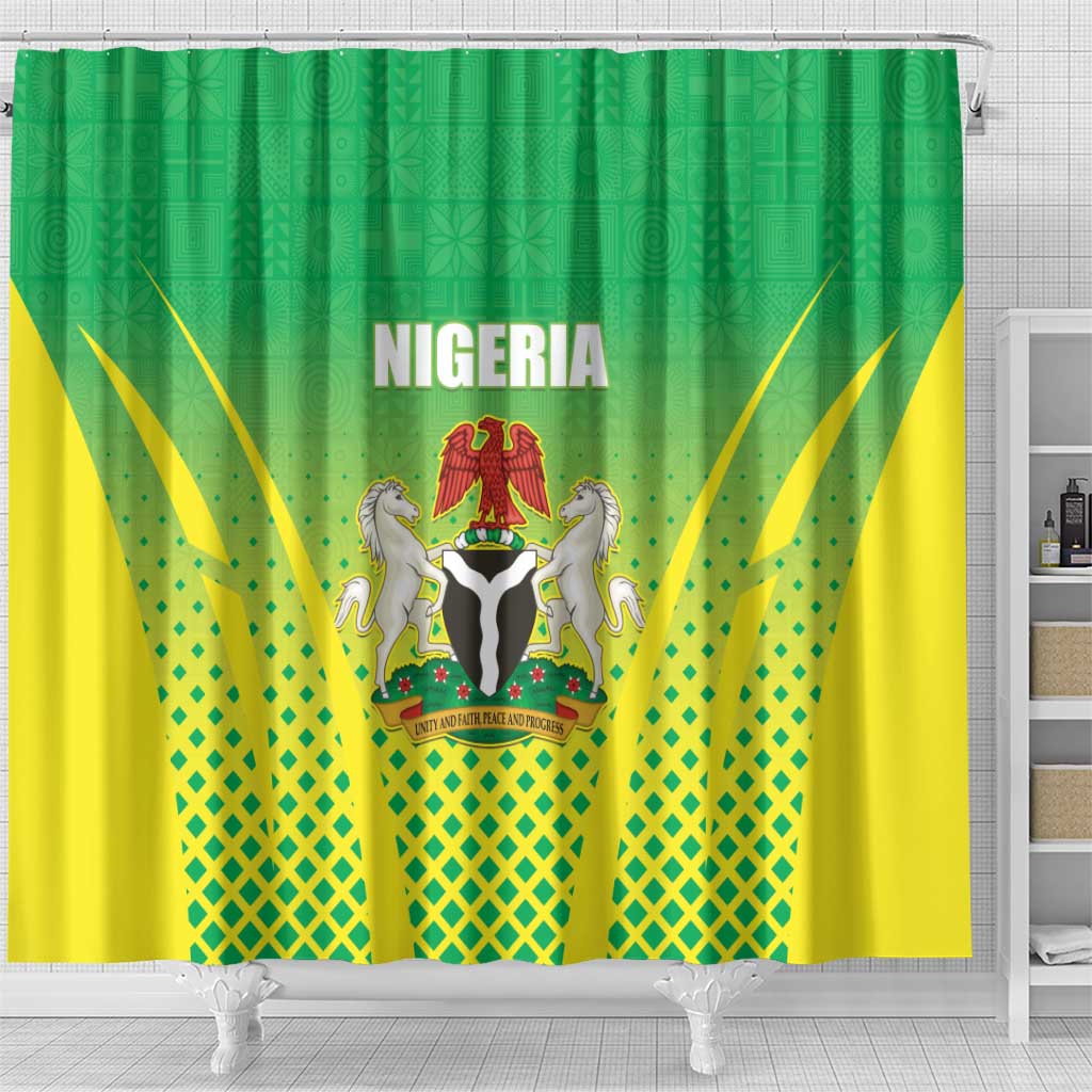 Nigeria Cricket Shower Curtain Go Yellow Greens - African Pride