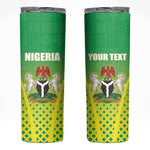 Custom Nigeria Cricket Skinny Tumbler Go Yellow Greens - African Pride