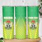 Custom Nigeria Cricket Skinny Tumbler Go Yellow Greens - African Pride