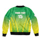 Custom Nigeria Cricket Sleeve Zip Bomber Jacket Go Yellow Greens - African Pride