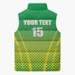 Custom Nigeria Cricket Sleeveless Puffer Jacket Come On Yellow Greens
