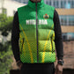 Custom Nigeria Cricket Sleeveless Puffer Jacket Come On Yellow Greens