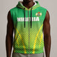 Custom Nigeria Cricket Sleeveless Zip Hoodie Go Yellow Greens - African Pride