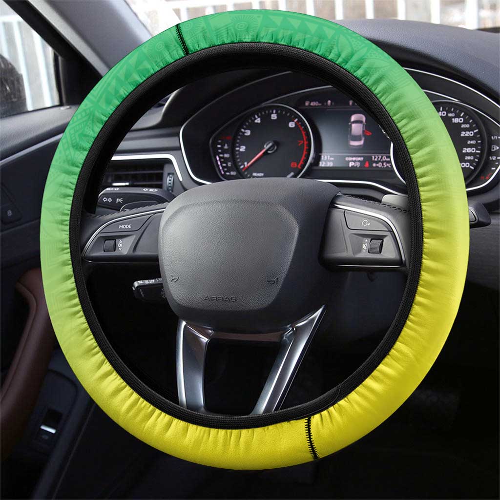 Nigeria Cricket Steering Wheel Cover Go Yellow Greens - African Pride