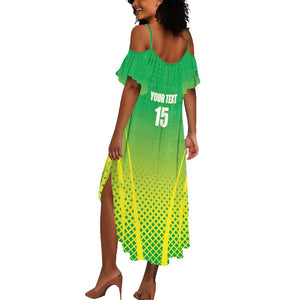 Custom Nigeria Cricket Summer Maxi Dress Go Yellow Greens - African Pride