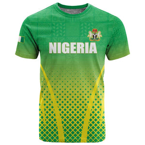 Custom Nigeria Cricket T shirt Go Yellow Greens - African Pride