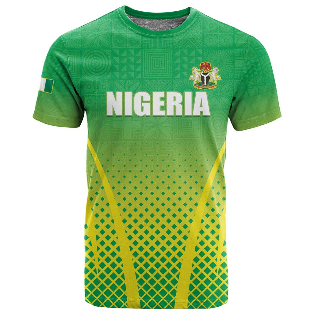 Custom Nigeria Cricket T shirt Go Yellow Greens - African Pride