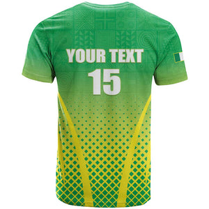 Custom Nigeria Cricket T shirt Go Yellow Greens - African Pride