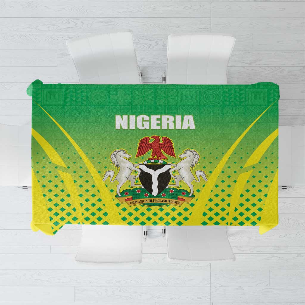 Nigeria Cricket Tablecloth Go Yellow Greens - African Pride