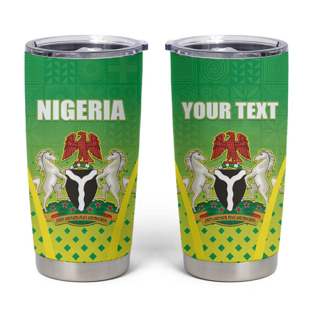 Custom Nigeria Cricket Tumbler Cup Go Yellow Greens - African Pride