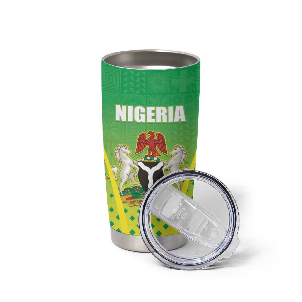 Custom Nigeria Cricket Tumbler Cup Go Yellow Greens - African Pride