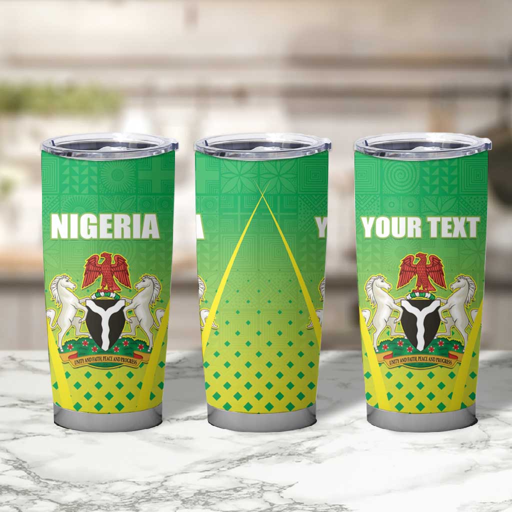 Custom Nigeria Cricket Tumbler Cup Go Yellow Greens - African Pride