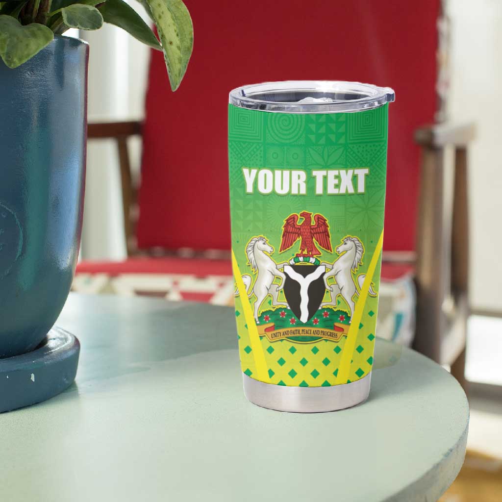 Custom Nigeria Cricket Tumbler Cup Go Yellow Greens - African Pride