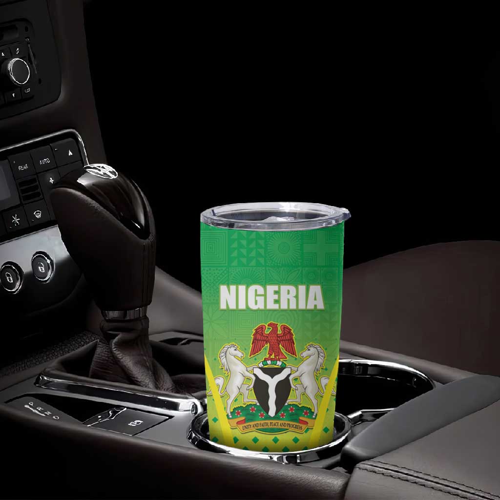 Custom Nigeria Cricket Tumbler Cup Go Yellow Greens - African Pride