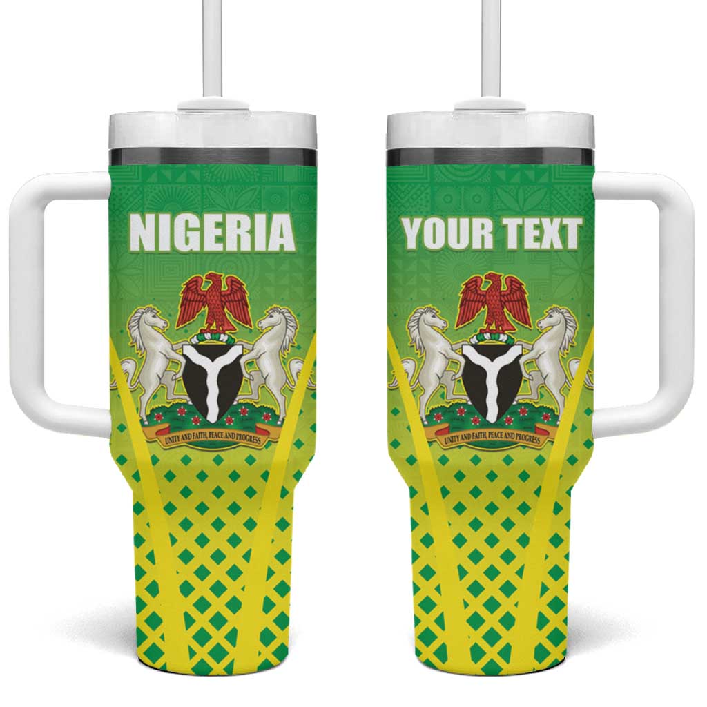 Custom Nigeria Cricket Tumbler With Handle Go Yellow Greens - African Pride