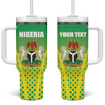 Custom Nigeria Cricket Tumbler With Handle Go Yellow Greens - African Pride