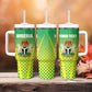 Custom Nigeria Cricket Tumbler With Handle Go Yellow Greens - African Pride