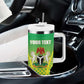Custom Nigeria Cricket Tumbler With Handle Go Yellow Greens - African Pride