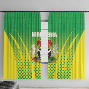 Nigeria Cricket Window Curtain Go Yellow Greens - African Pride