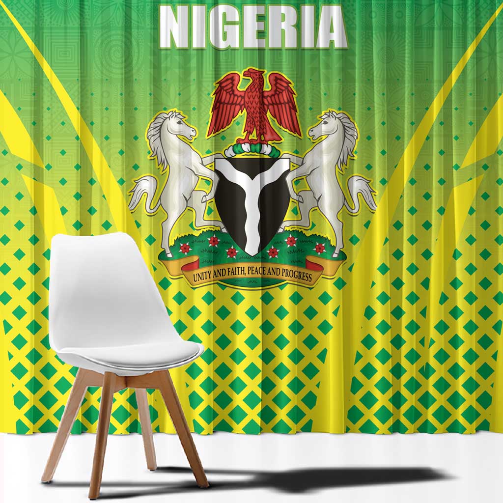Nigeria Cricket Window Curtain Go Yellow Greens - African Pride