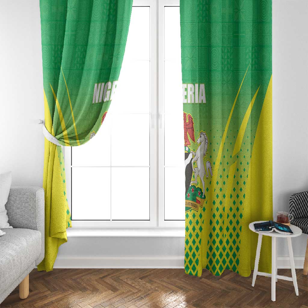 Nigeria Cricket Window Curtain Go Yellow Greens - African Pride