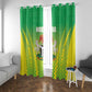 Nigeria Cricket Window Curtain Go Yellow Greens - African Pride