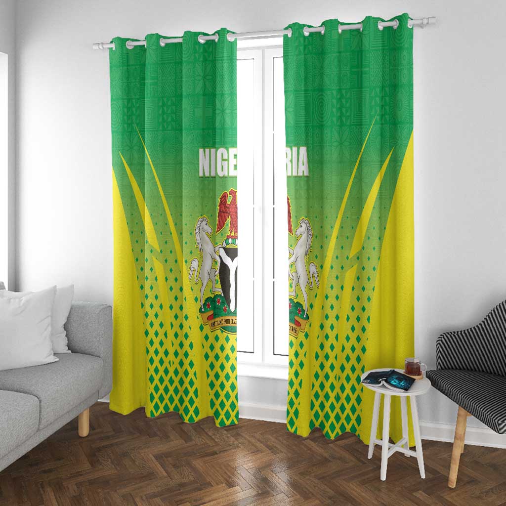 Nigeria Cricket Window Curtain Go Yellow Greens - African Pride