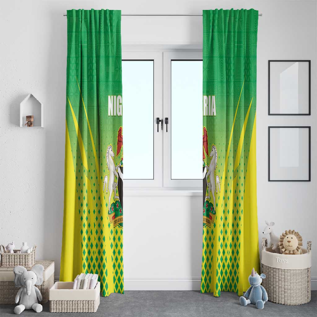 Nigeria Cricket Window Curtain Go Yellow Greens - African Pride