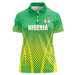 Custom Nigeria Cricket Women Polo Shirt Go Yellow Greens - African Pride
