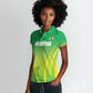 Custom Nigeria Cricket Women Polo Shirt Go Yellow Greens - African Pride