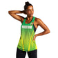 Custom Nigeria Cricket Women Racerback Tank Go Yellow Greens - African Pride
