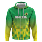 Custom Nigeria Cricket Zip Hoodie Go Yellow Greens - African Pride
