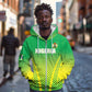 Custom Nigeria Cricket Zip Hoodie Go Yellow Greens - African Pride