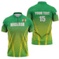 Custom Nigeria Cricket Zipper Polo Shirt Come On Yellow Greens