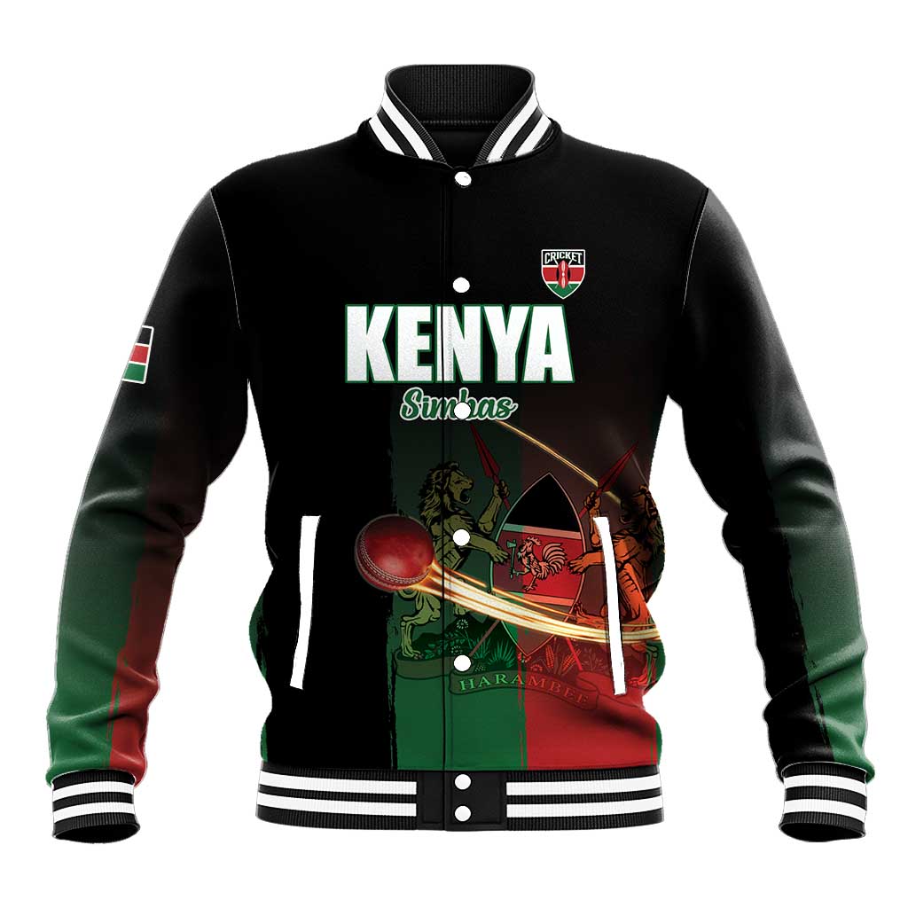 Custom Kenya Cricket Baseball Jacket Come On Simbas - African Pride