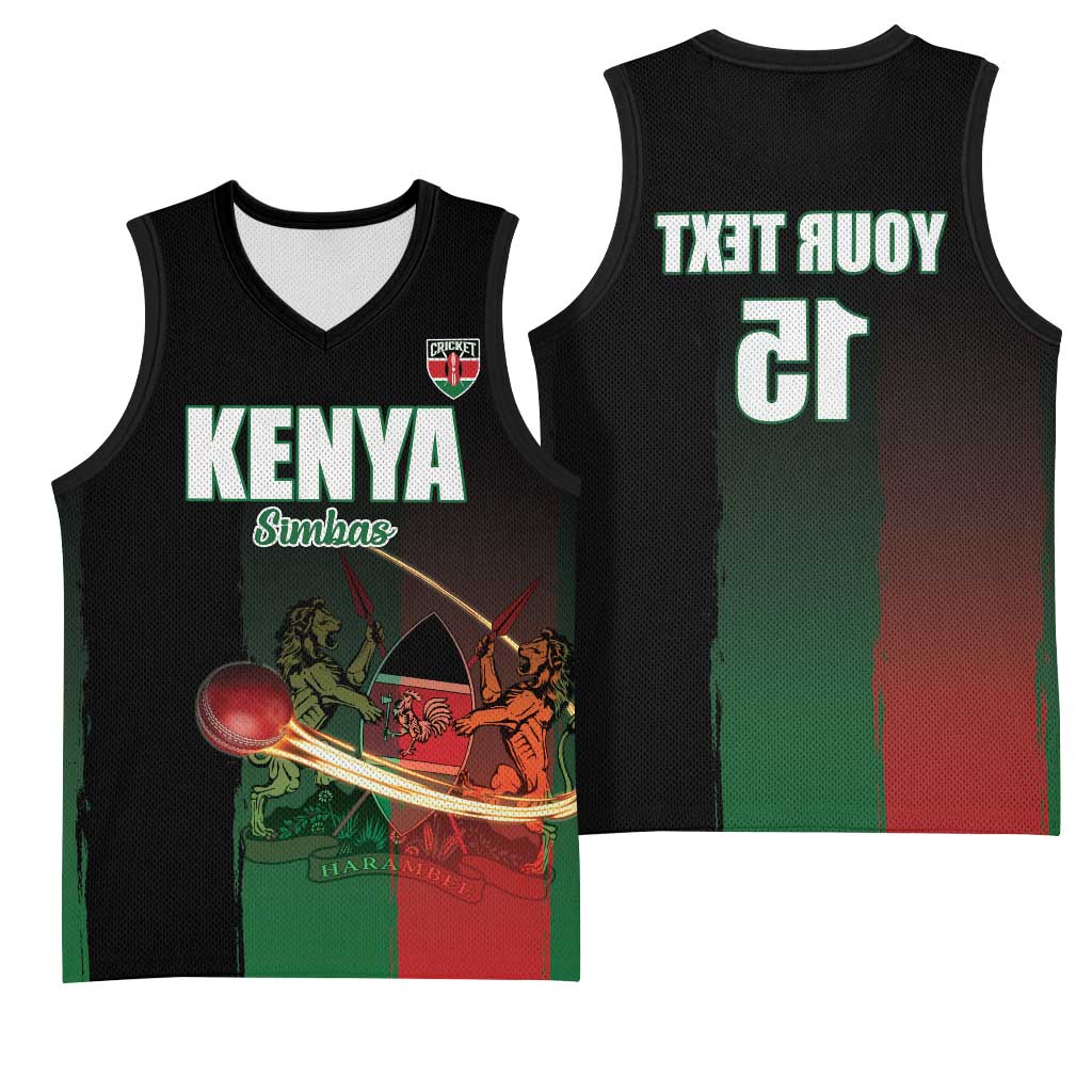 Custom Kenya Cricket Basketball Jersey Come On Simbas - African Pride