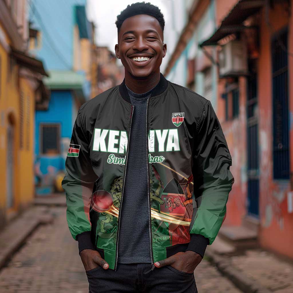 Custom Kenya Cricket Bomber Jacket Come On Simbas - African Pride