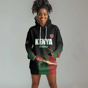 Custom Kenya Cricket Hoodie Dress Come On Simbas - African Pride