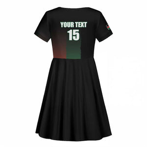 Custom Kenya Cricket Kid Short Sleeve Dress Come On Simbas - African Pride
