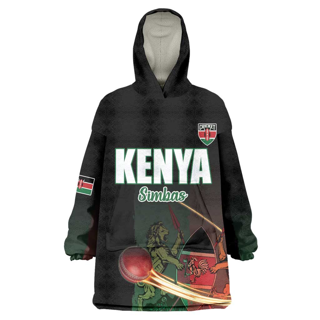 Custom Kenya Cricket Kid Wearable Blanket Hoodie Come On Simbas - African Pride