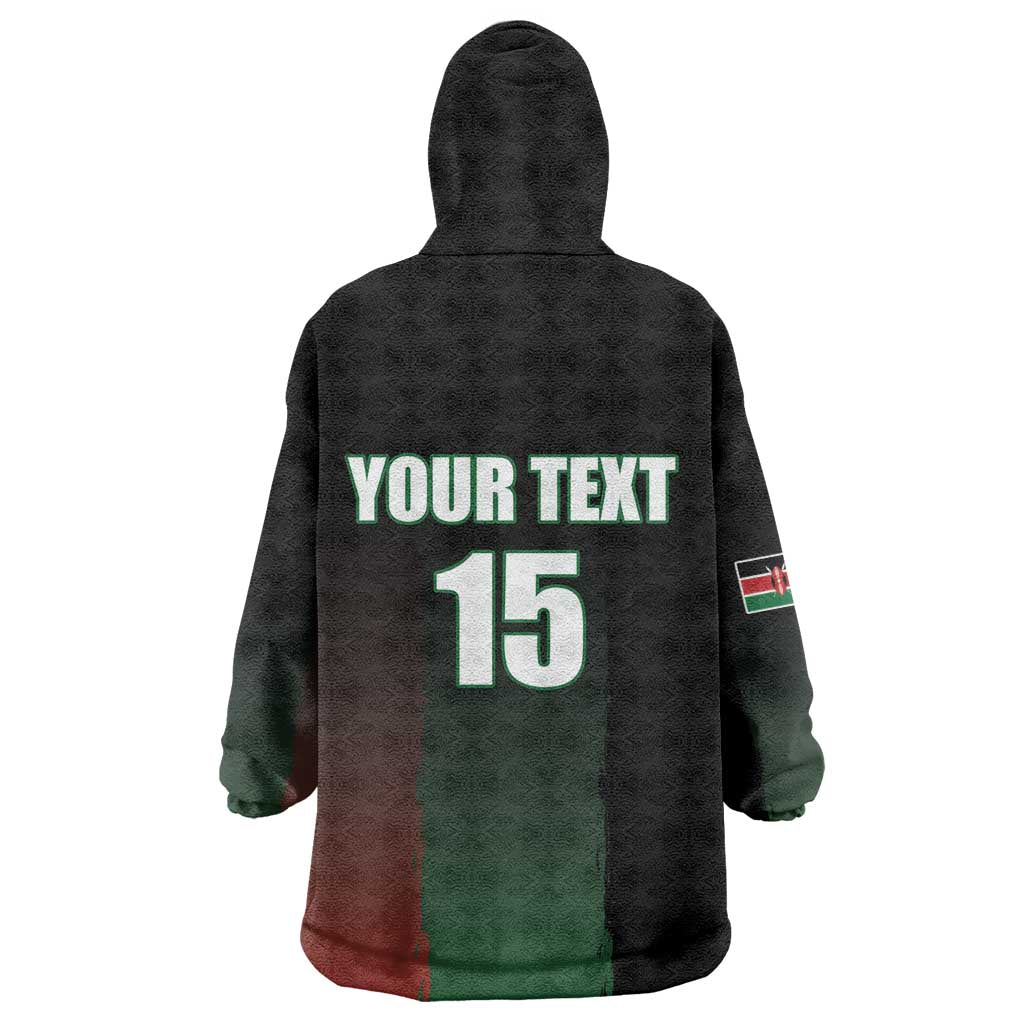 Custom Kenya Cricket Kid Wearable Blanket Hoodie Come On Simbas - African Pride