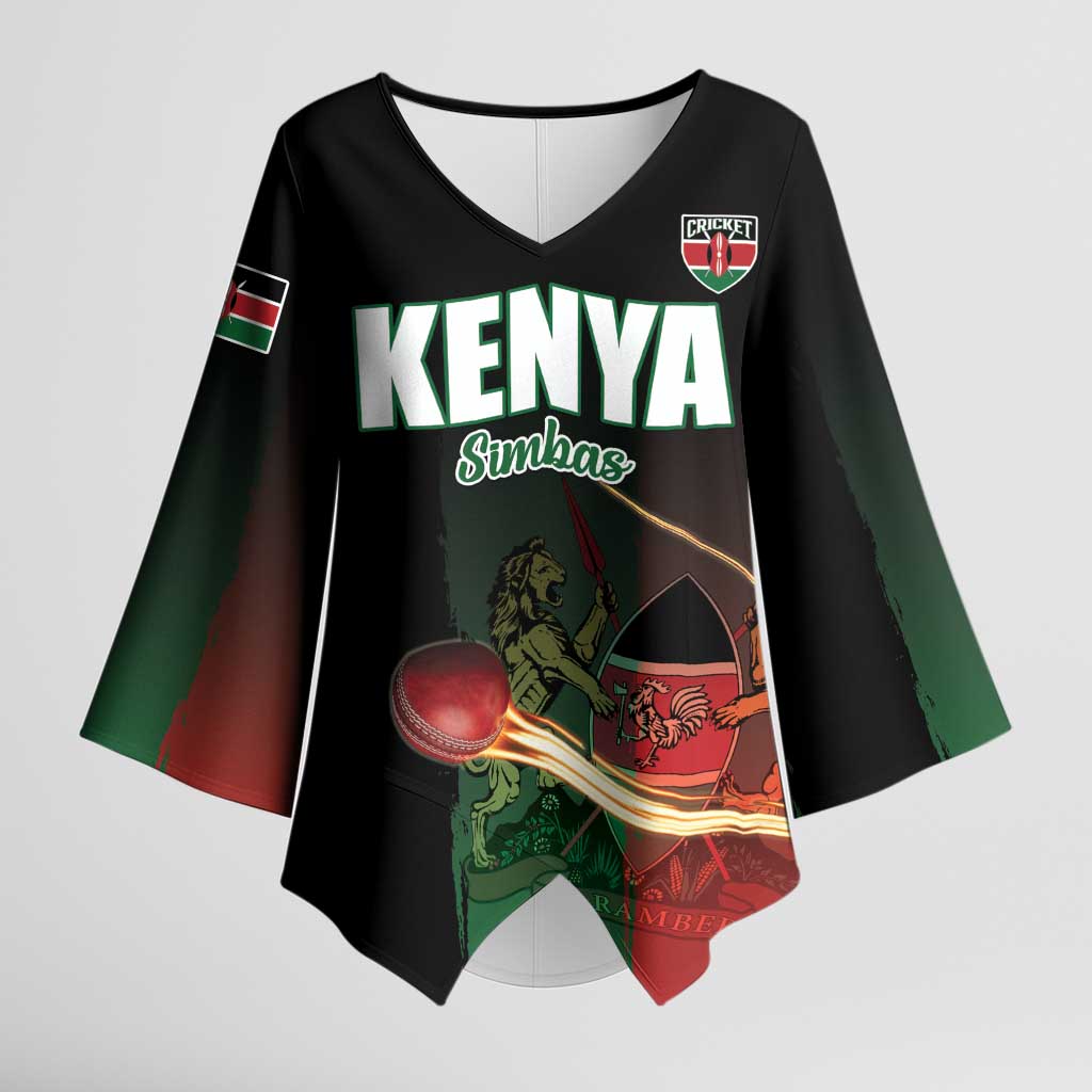 Custom Kenya Cricket Kimono Sleeve Blouse Go Simbas Go